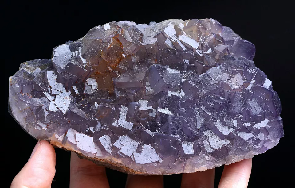 723.5g Natural Phantom Window Purple Fluorite CRYSTAL CLUSTER Mineral Specimen