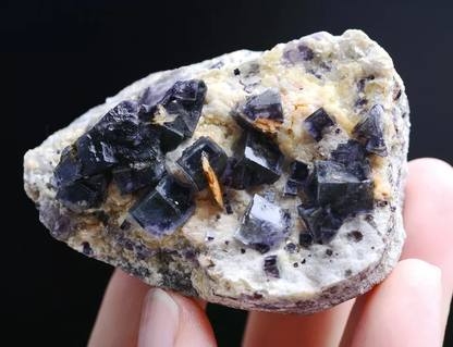 97g Natural Phantom Purple Fluorite & Calcite Mineral Specimen/Inner  Mongolia