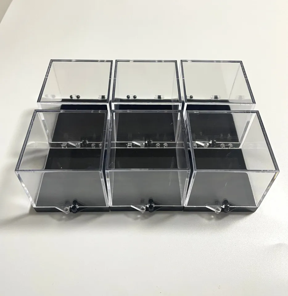 10pcs Acrylic Display Box Mineral Specimen Jewelry Square Collecting Case