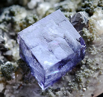 35gNatural Purple Fluorite & Crystal Arsenopyrite Mineral Specimen/ Yaogangxian