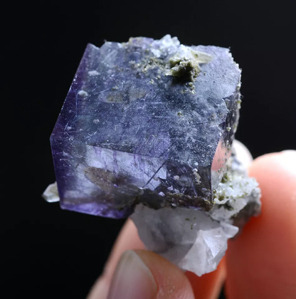 20g Natural Bismuthinite Purple FLUORITE & Pyrite Mineral Specimen/Yaogangxian