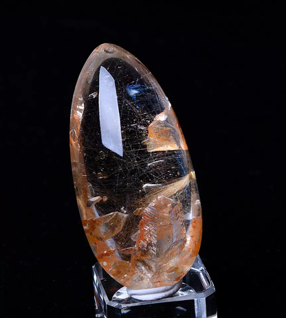 Natural Clear Gold Rutilated "Stone Inside Stone"Quartz Crystal Pendant 41.57g