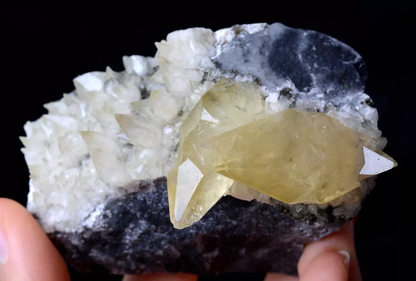 246g Natural Perfect Dipyramidal Yellow Calcite CLUSTER Mineral Specimen/China