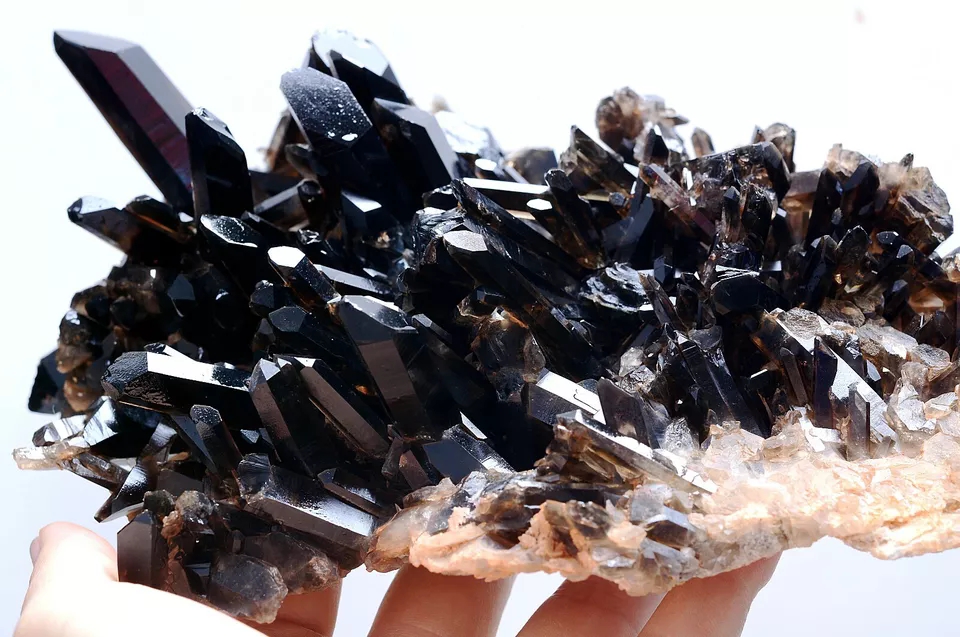 1218g  Natural Rare Smoky & Black QUARTZ Crystal Cluster Mineral Specimen