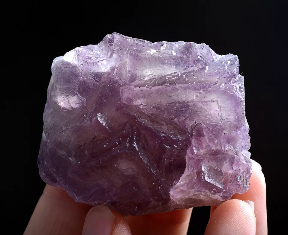 70g Natural Clear Purple Phantom Window Fluorite Mineral Specimen /China