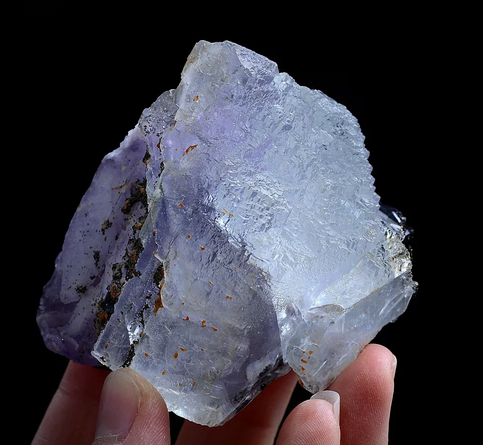 201g Natural Purple FLUORITE & Pyrite Wolframite Mineral Specimen/ Yaogang  xian