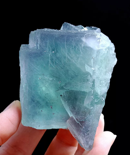 269gNatural Phantom Window Green Purple Cubic Fluorite CLUSTER Mineral Specimen