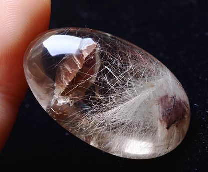 65ct Natural Rare Gold Rutilated "Stone Inside Stone"Quartz Crystal Pendant