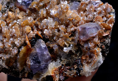 526gNatural Purple Fluorite & Calcite Dolomite Mineral Specimen/Inner Mongolia