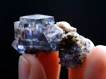 16gNatural Purple Blue Fluorite & Crystal Cluster Mineral Specimen/ Yaogangxian