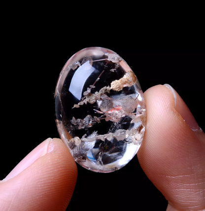 29.8ct RARE NATURAL Clear Mica Quartz "Stone in Stone" Crystal Pendant Specimen