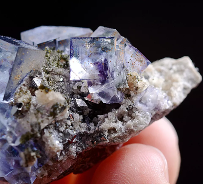 20g Natural Purple Blue Fluorite & Arsenopyrite Mineral Specimen/Yaogang  xian