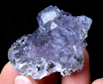 Yao Gang Xian RARE PURPLE FLUORITE CRYSTAL CLUSTER MINERAL SAMPLES  23.38g