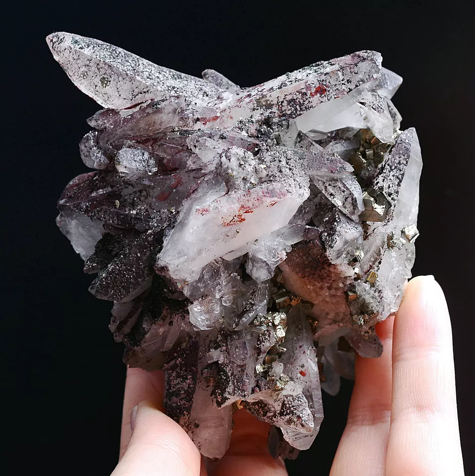 367g Natural Crystal Cluster & Chalcopyrite Calcite Symbiotic Mineral Specimen