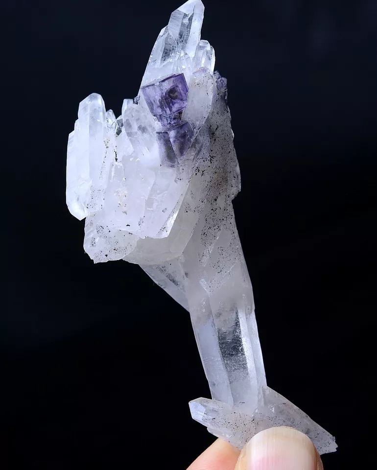 46.93g NEWLY DISCOVERED PURPLE FLUORITE & CRYSTAL SYMBIOTIC MINERAL SAMPLES