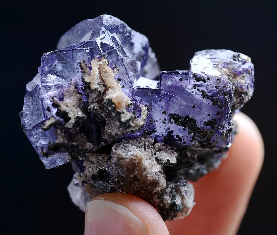 36.2g Natural Clear Purple Fluorite Arsenopyrite Mineral Specimen/Yaogangxian