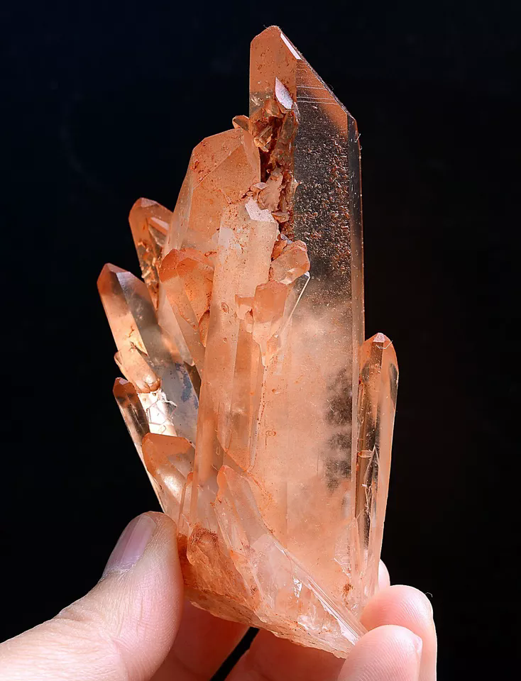 108g Natural Rare Transparent Red Skin QUARTZ Crystal Cluster Mineral Specimens