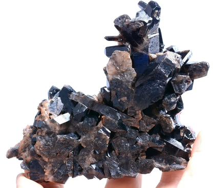 255g Natural Rare Smoky & Black QUARTZ Crystal Cluster Mineral  Specimen