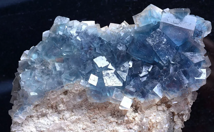 1303.g New Find Transparent Blue Cube Fluorite Crystal Cluster Mineral Specimen