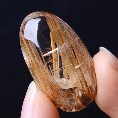 44.30CT NATURAL GOLD RUTILATED QUARTZ CRYSTAL WOMAN MEN CURE POWERFUL  PENDANT