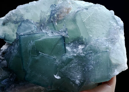 1492g  Natural Phantom Window Green Cubic Fluorite CLUSTER Mineral  Specimen