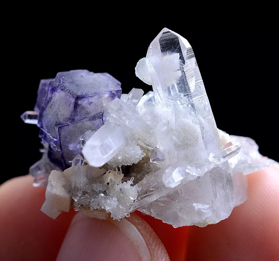 7.3g Natural window Purple FLUORITE Crystal Mineral Specimen/Yaogangxian  China