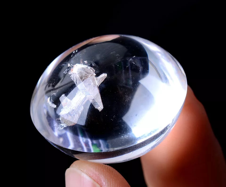 20.12g Rare Natural Clear Flawless "Stone Inside Stone"Quartz Crystal Pendant