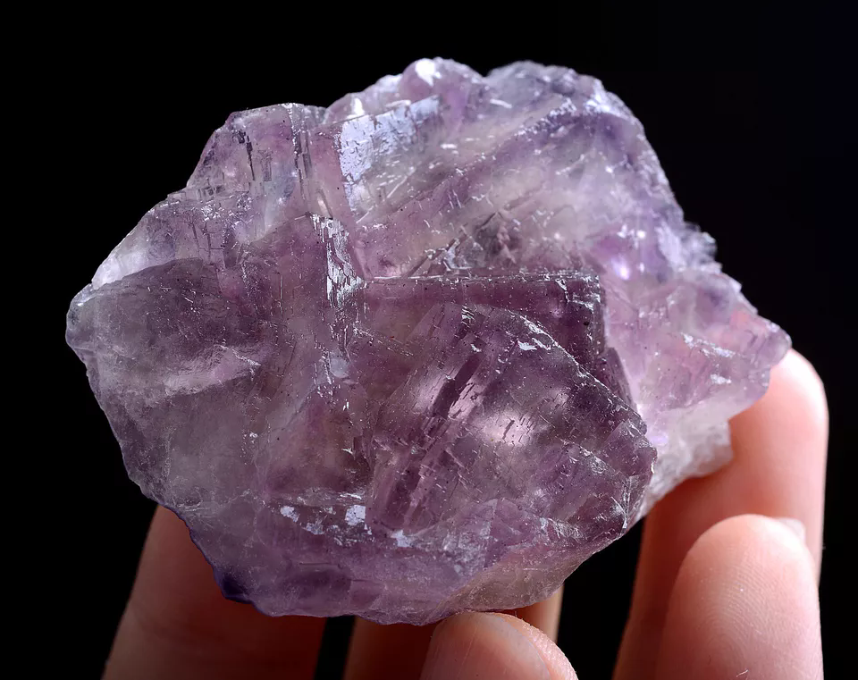 70g Natural Clear Purple Phantom Window Fluorite Mineral Specimen /China