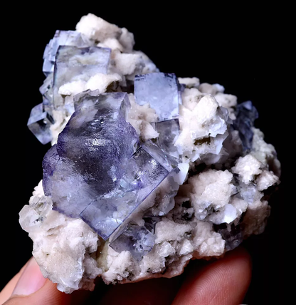 156.20gRARE! NATURAL PURPLE CUBIC FLUORITE & CALCITE SYMBIOTIC MINERAL SPECIMEN