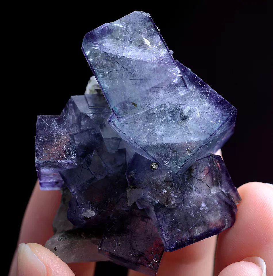 44.gNatural Bismuthinite Purple FLUORITE & Crystal Mineral Specimen/Yaogang xian