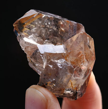 22g   Natural Transparent Gold Rutilated Quarte Hair Crystal Mineral Specimens