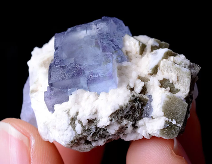 25g RANSPARENT GEM LEVEL Ladder-Like PURPLE FLUORITE CRYSTAL MINERAL  SPECIMEN