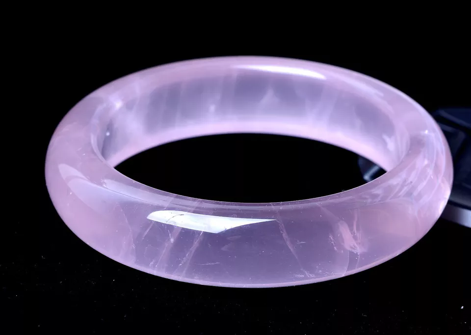 Natural Cure Rose Quartz Mozambique Crystal Woman Bangle Inner Diameter  59mm