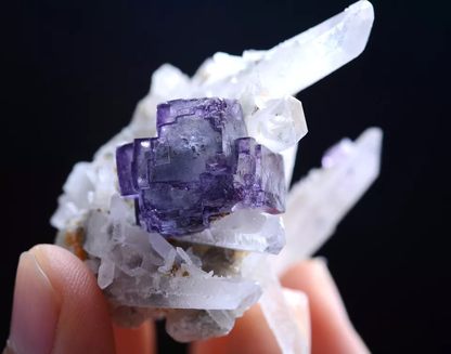 51g Natural Purple Fluorite Crystal Cluster Mineral Specimen/YaoGangXian China