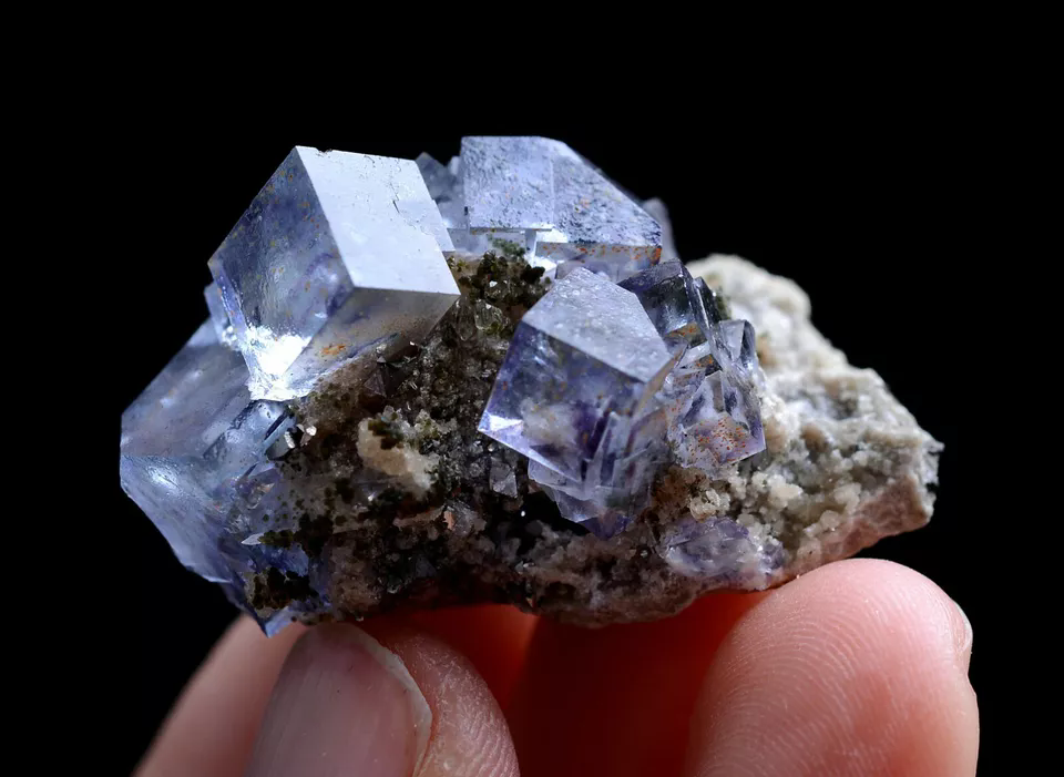 20g Natural Purple Blue Fluorite & Arsenopyrite Mineral Specimen/Yaogang  xian