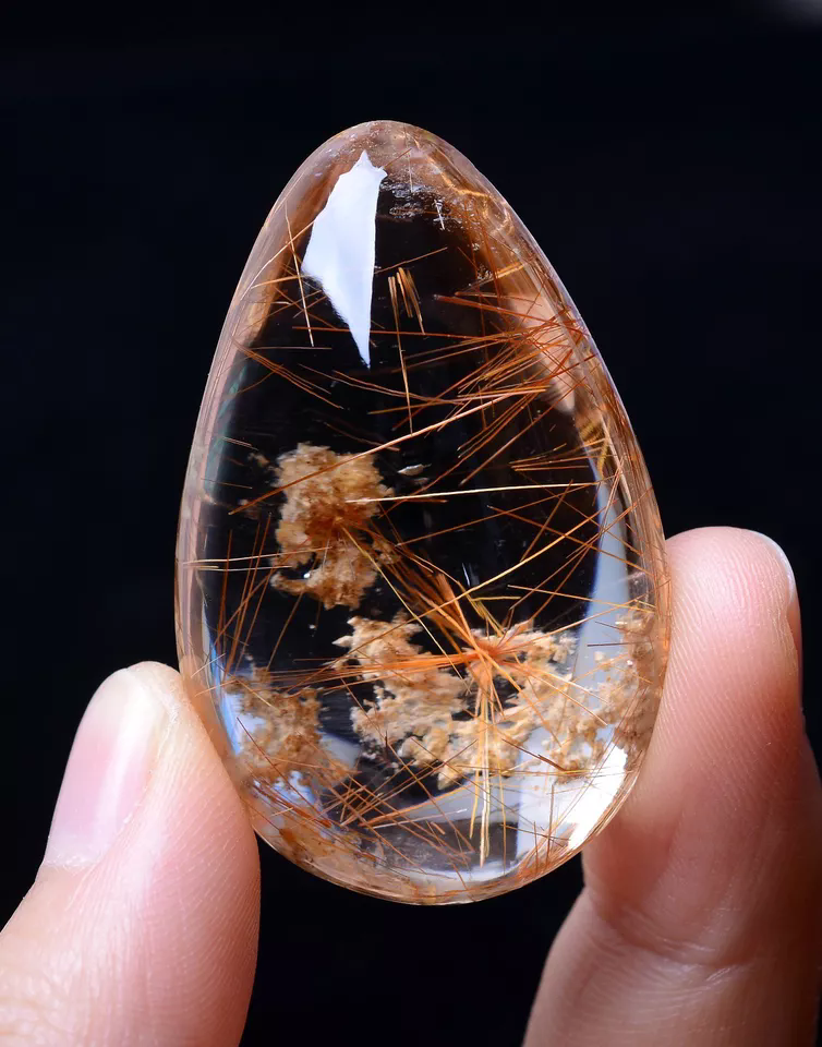 124.70ct Natural Rare Gold Rutilated Quartz Crystal Woman Cure Powerful Pendant