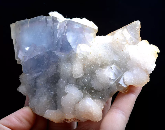 284g Natural Phantom Window Blue Purple Cubic Fluorite CLUSTER Mineral Specimen