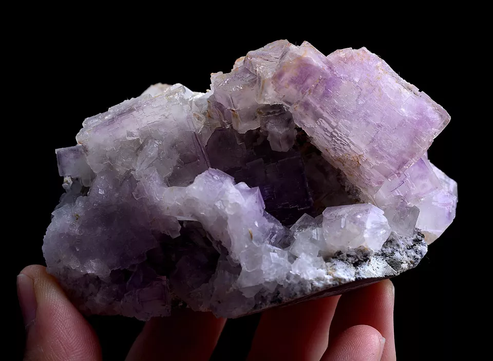 273g Natural Phantom Window Cube Purple Fluorite Mineral Specimen/ China