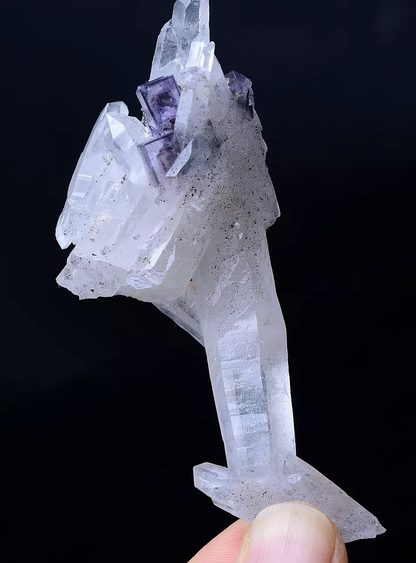 46.93g NEWLY DISCOVERED PURPLE FLUORITE & CRYSTAL SYMBIOTIC MINERAL SAMPLES