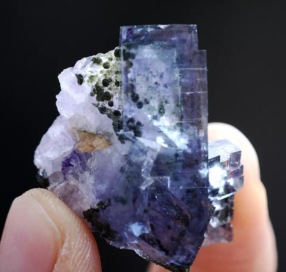 14.g Natural Phantom window Purple FLUORITE Mineral Specimen /Yaogangxian China