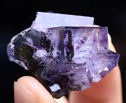 16g Newly DISCOVERED RARE CUBE PURPLE FLUORITE MINERAL SAMPLES/YaOgang xian