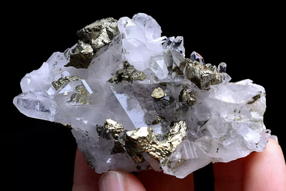 NEWLY DISCOVERED CRYSTAL CLUSTER & CHALCOPYRITE SYMBIOTIC MINERAL SAMPLES  153g