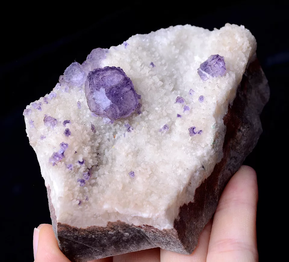 Newly DISCOVERED RARE PURPLE CUBIC FLUORITE CRYSTAL MINERAL SPECIMEN  243.52g