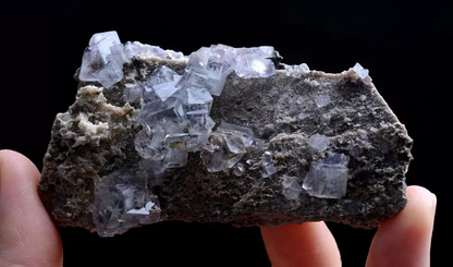 71g NATURAL RARE CUBE PURPLE WINDOW FLUORITE MINERAL SAMPLES/Yaogangxian  China