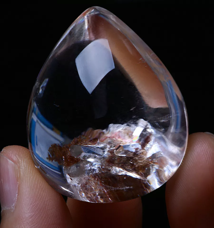 Natural Clear Rutilated "Stone Inside Stone"Quartz Crystal Cure Pendant 33.32g