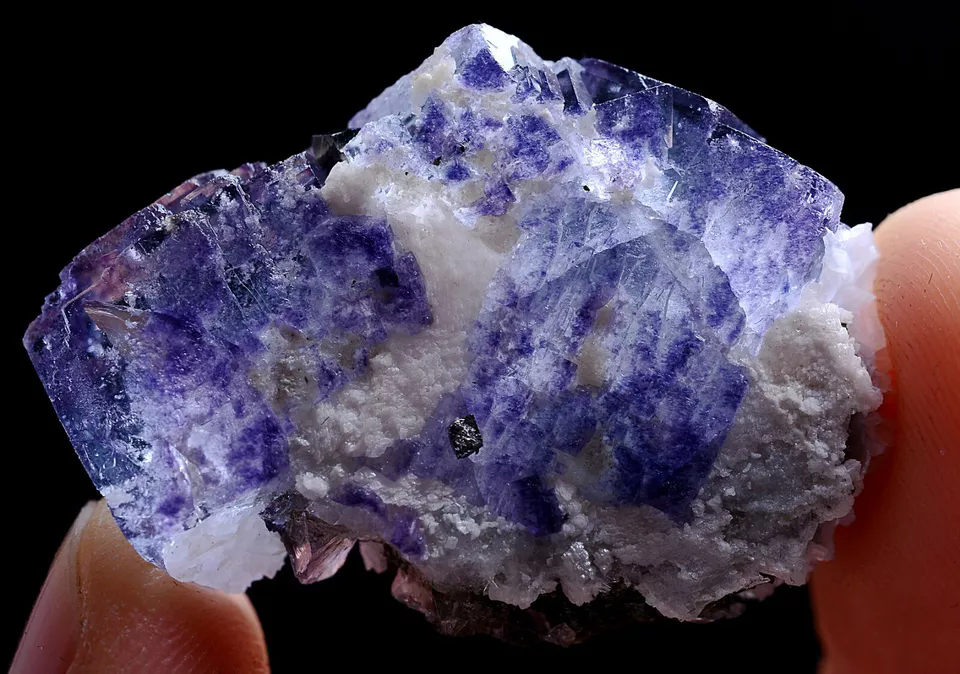 18g Natura Purple FLUORITE & Calcite Mineral Specimen/Yaogangxian  China