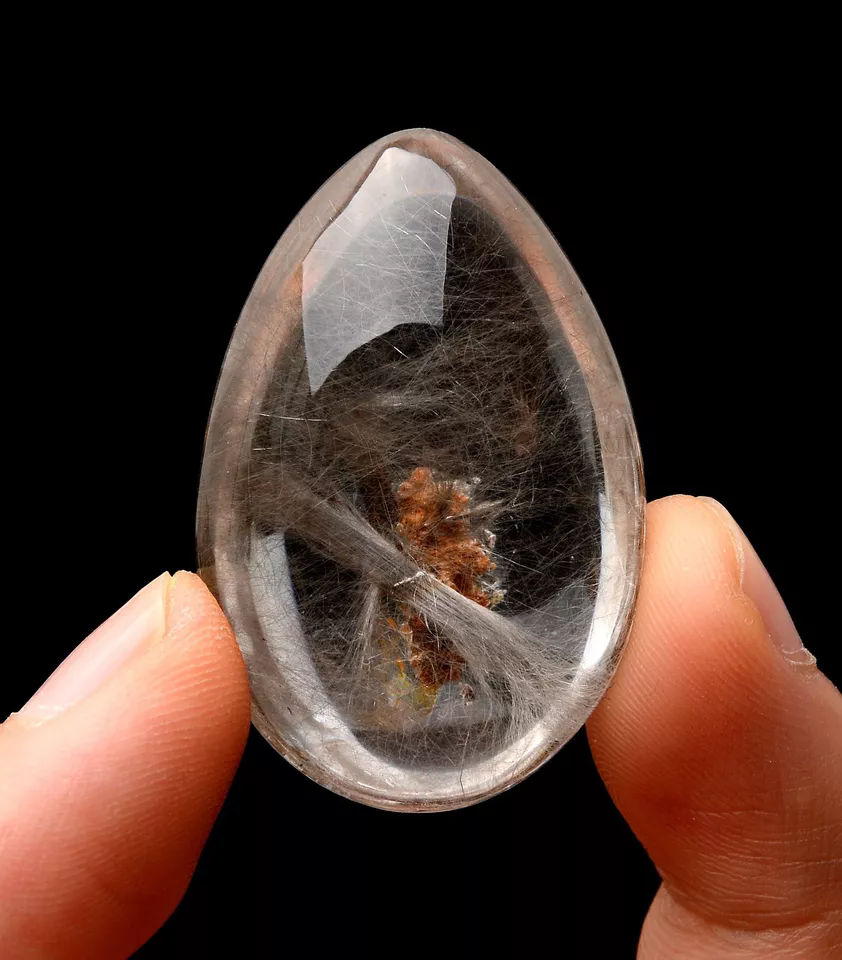 15.8g  Natural Beautiful Silver Rutilated Quartz Titanium Crystal WomanPendant