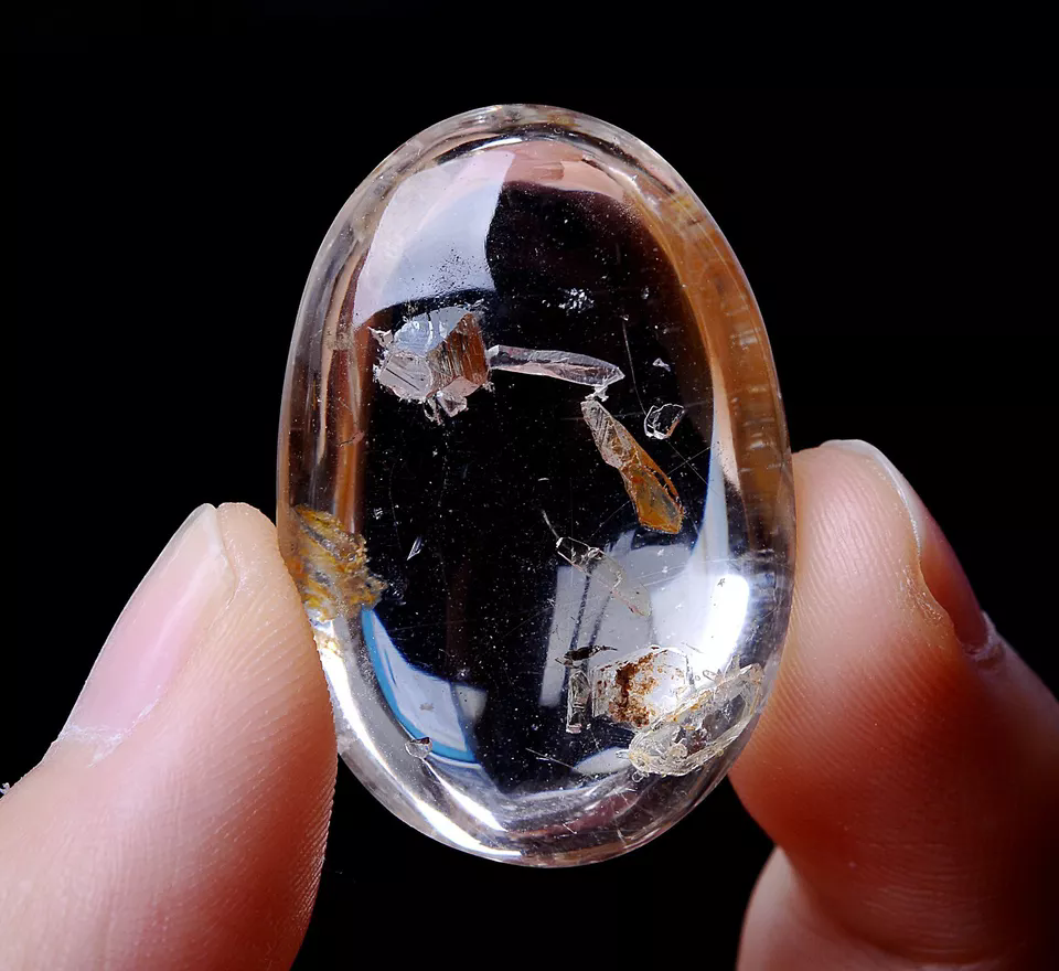 Natural Clear Rare Rutilated "Stone Inside Stone"Quartz Crystal Pendant 16.26g