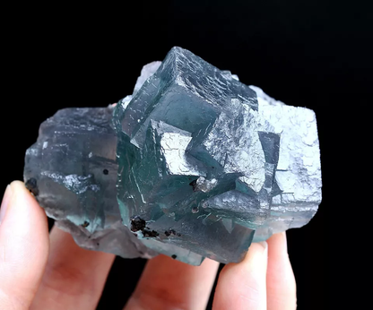 186gNatural Phantom Window Green Purple Cubic Fluorite CLUSTER Mineral Specimen