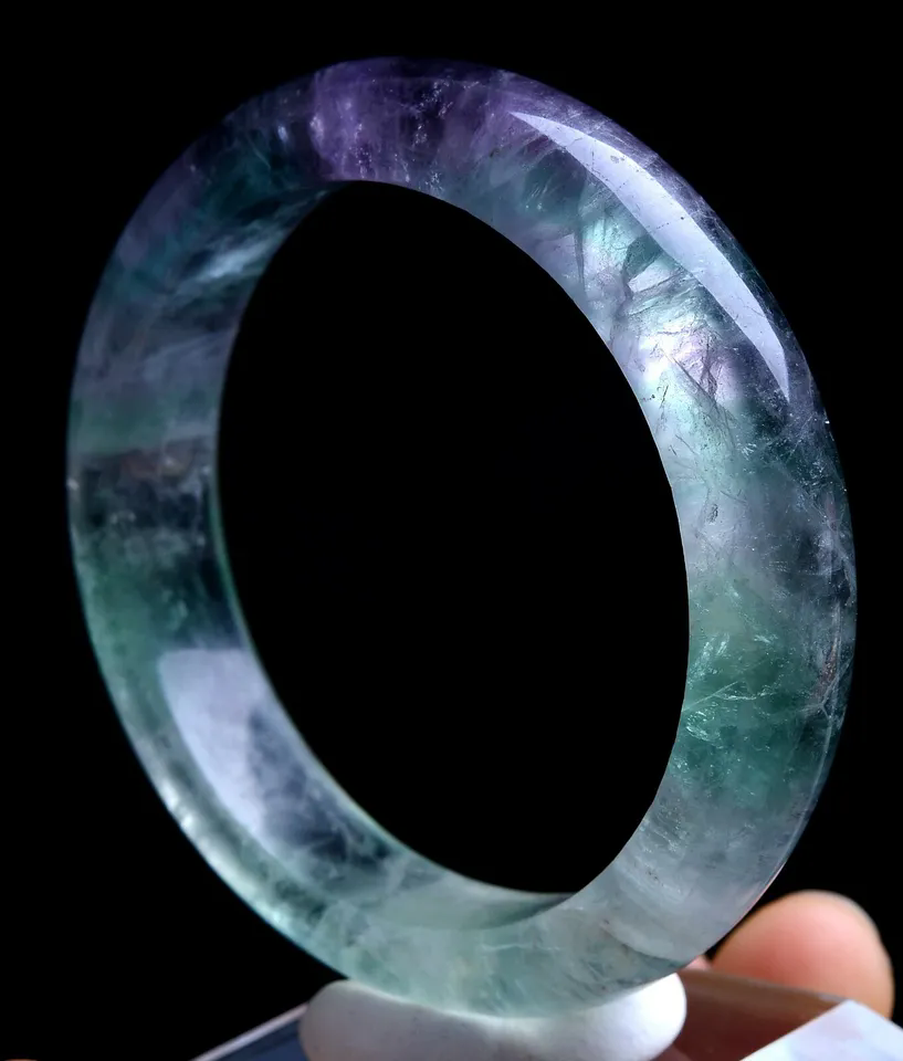 60g Natural New Varieties Clear Rare Rainbow Green Fluorite Woman Bracelet Gift